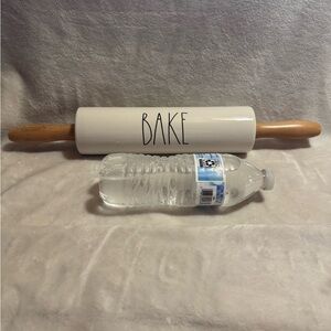 Rae Dunn Cream Rolling Pin with Wooden Handles